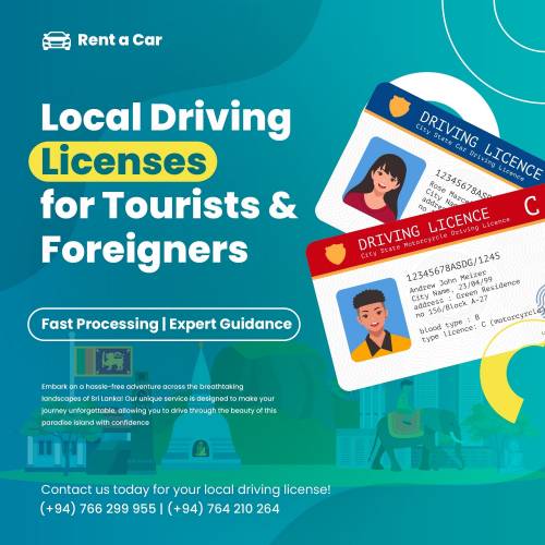Local driver's license of Sri Lanka for tourists